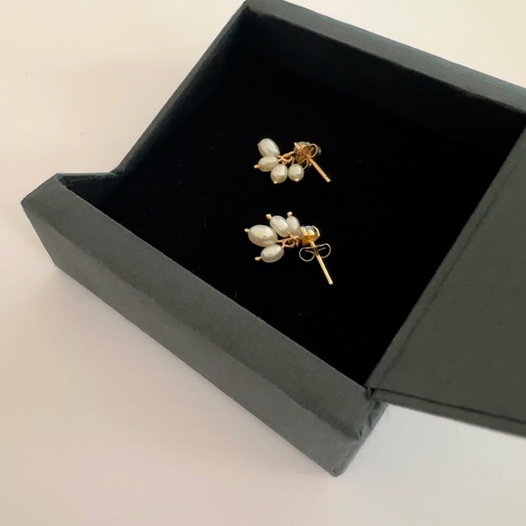 WWAKE cloudburst earrings pair opal freshwater pearl 14k gold catbird lagarconne - Picture 9 of 10